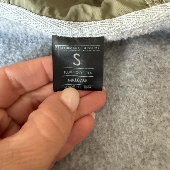 Summer Sessions Gray/Olive Oversized Long Sleeve Fleece Hoodie Size Small - Picture 6 of 6